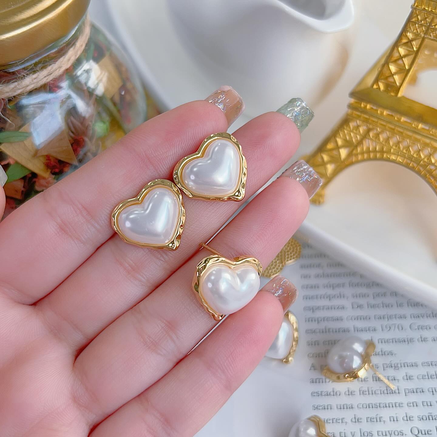 Aretes Sweet Heart Pearl